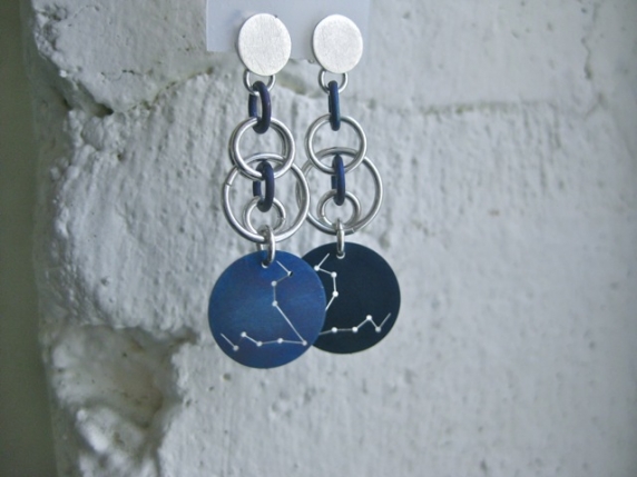 Zodiac Constellation Orb Chain Earrings