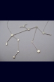 Aquarius Zodiac Constellation Sterling Silver Necklace on Rubber Cord