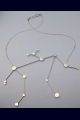 Aquarius Zodiac Constellation Sterling Silver Necklace on Rubber Cord